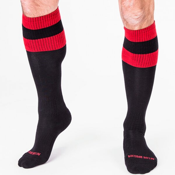 barcode Berlin Football Socks Noir Rouge Gr&ouml;&szlig;e L/ XL (43-46)