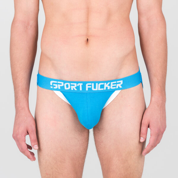 SPORT FUCKER Bullpen Jockstrap Blau / Weiß Größe L