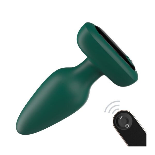 ANAL-TECH Vibrierender Plug Silikon Visual / Ø 4,2 cm x 10 cm Grün